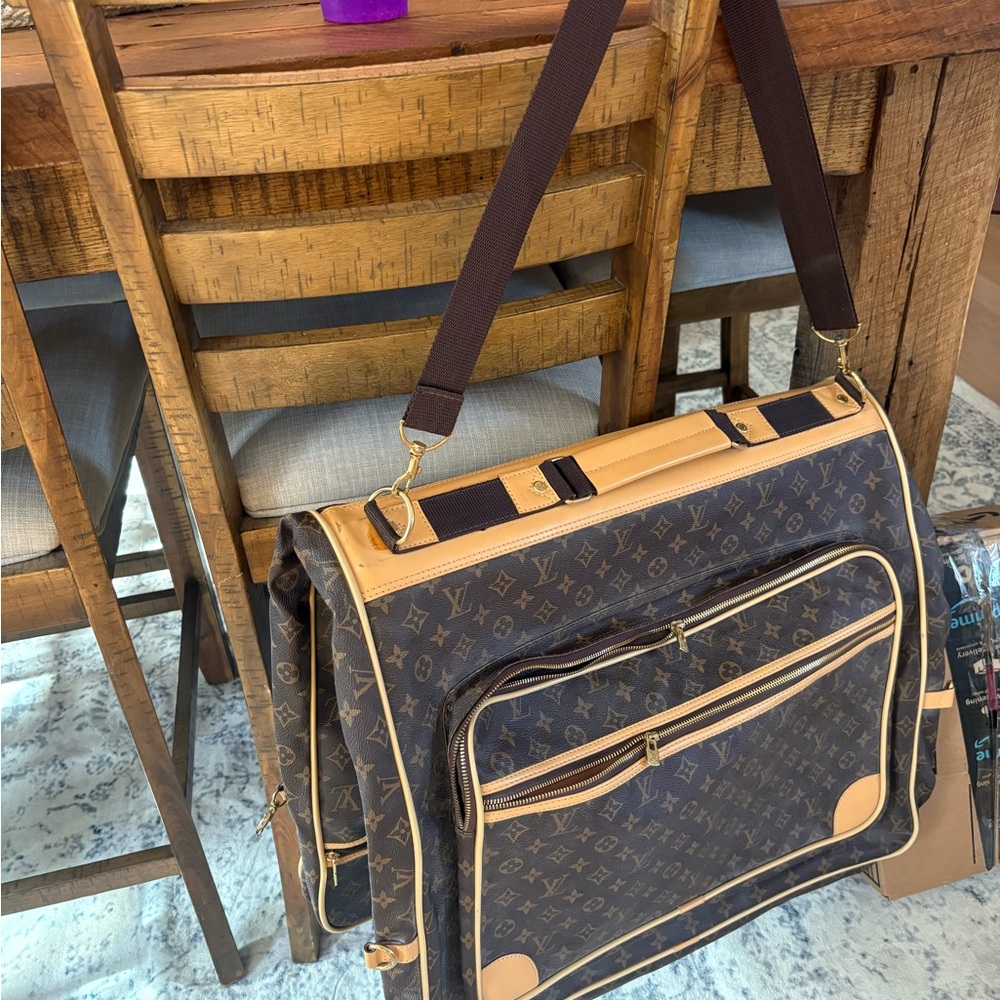 Canvas  Messenger Bag in Brown and Tan for suits or dresses suit carrier